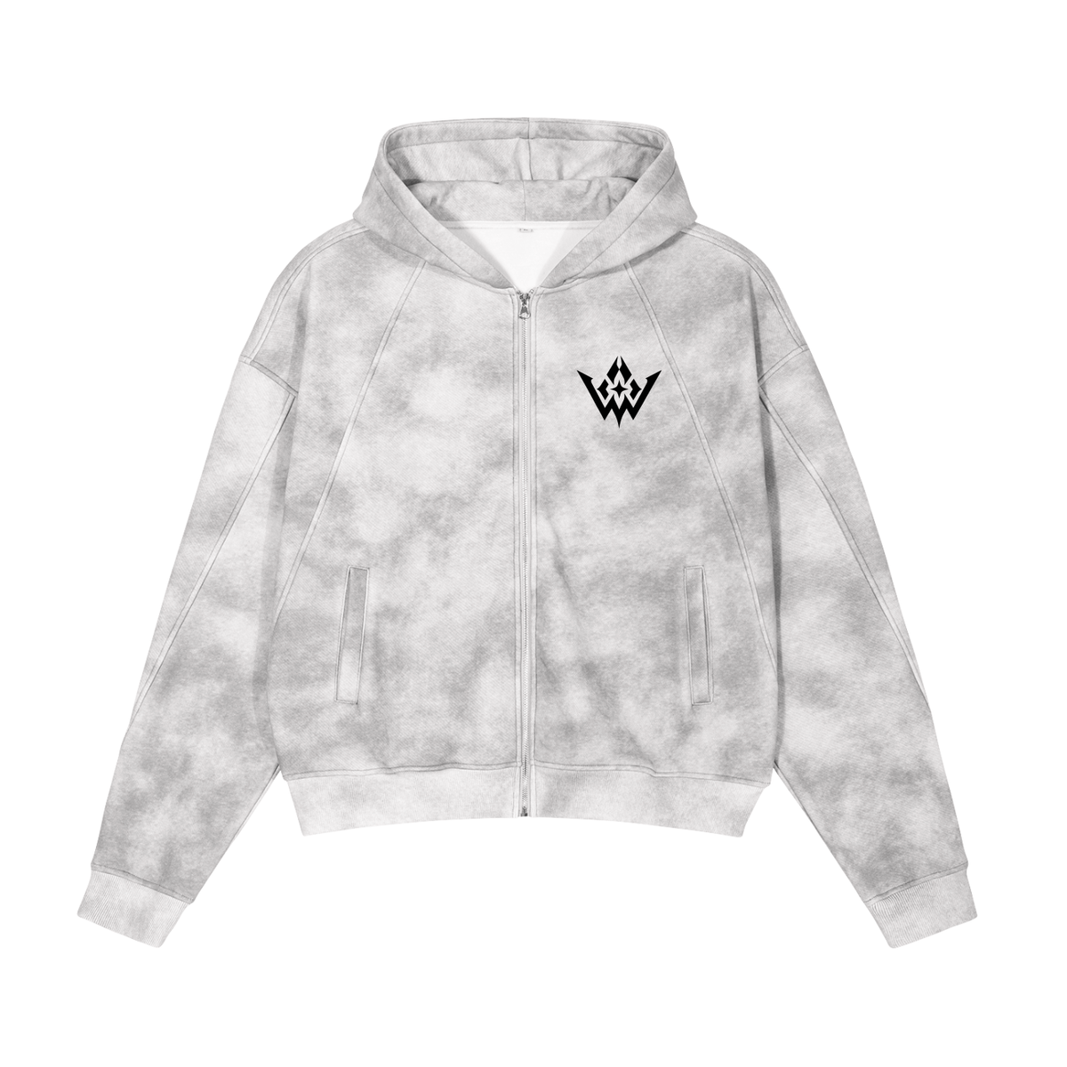 Dirty Washed Zip-Up Fleece Hoodie