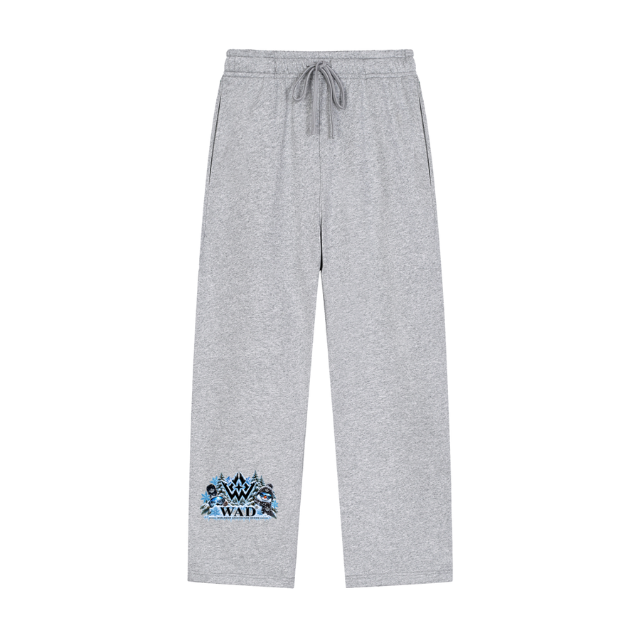 Solid Color Straight-Leg Sweatpants