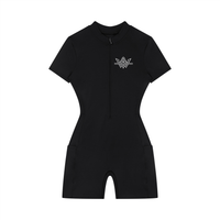 Women's Quarter-Zip Short Sleeve Romper