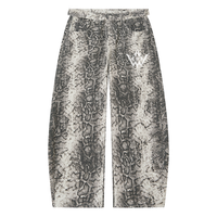 Men's Snake Print Barrel Leg Pants