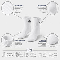 Embroidery Sports Quarter Socks|Cotton