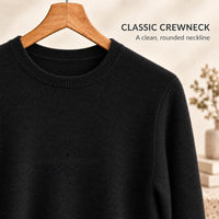 Unisex Soft Wool-Blend Crewneck Knit Sweater|Embroidery