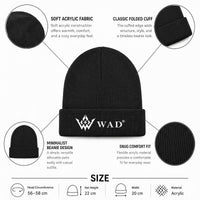 WAD Embroidered Knit Beanie