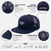 Embroidery Flat-Brim Mesh Cap