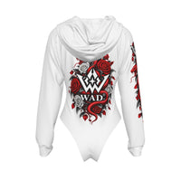 WAD Women's Raglan Sleeve Hooded Bodysuit