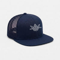 Embroidery Flat-Brim Mesh Cap