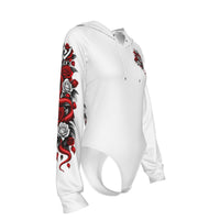 WAD Women's Raglan Sleeve Hooded Bodysuit