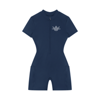 Women's Quarter-Zip Short Sleeve Romper