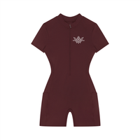 Women's Quarter-Zip Short Sleeve Romper