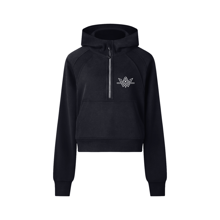 WAD Cropped Half-Zip Hoodie