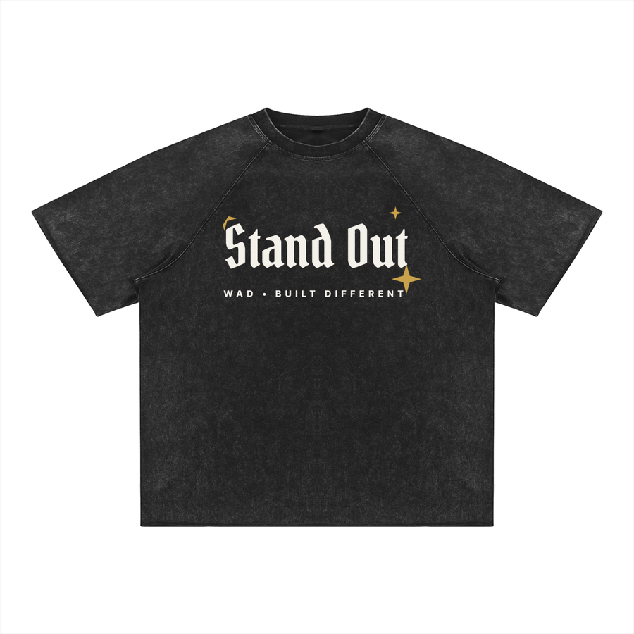 Unisex Mineral Wash Raw Edge T-Shirt