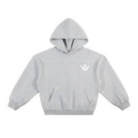 Contrast-Stitched Boxy Fleece Hoodie