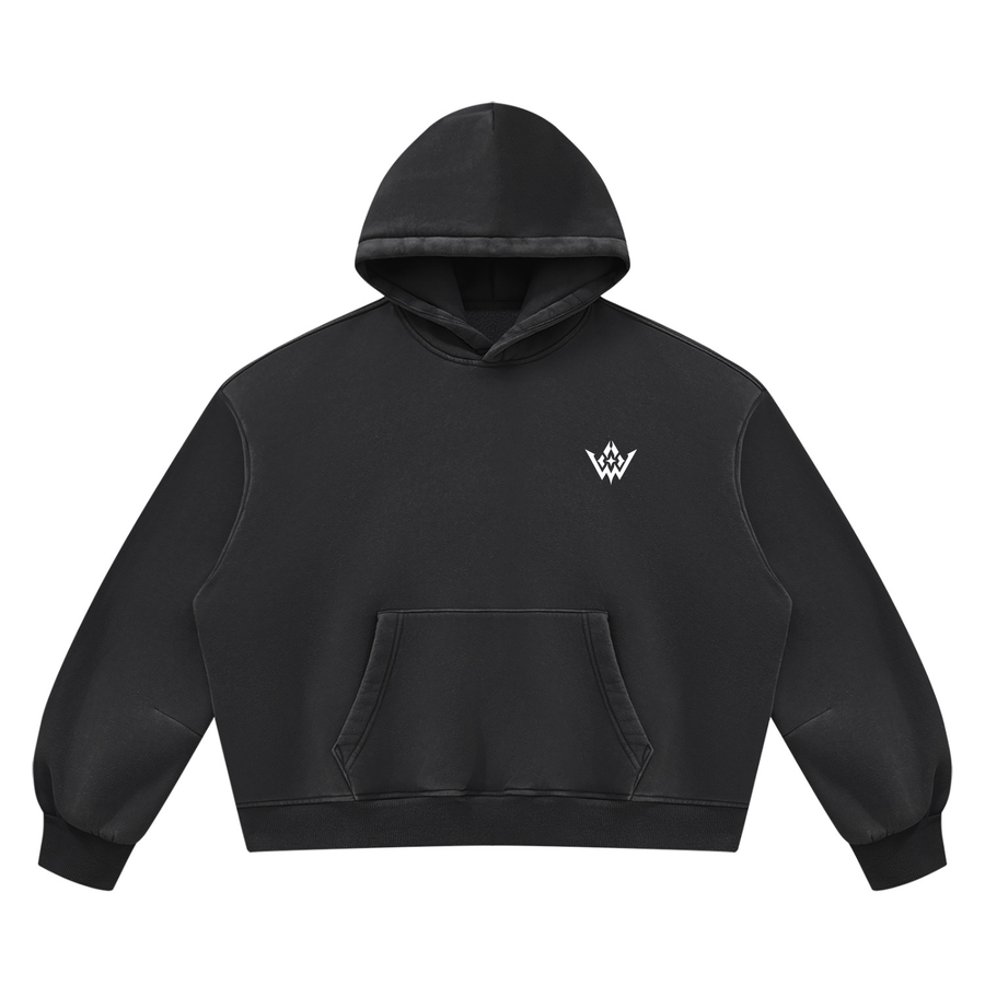 WAD Unisex Vintage Wash Boxy Fleece Hoodie