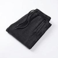 Heavyweight Fleece-Lined Washed Jogger Pants for Men|355GSM