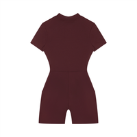 Women's Quarter-Zip Short Sleeve Romper