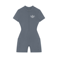 Women's Quarter-Zip Short Sleeve Romper