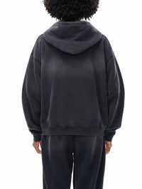 Sunfade Two-way Zipper Boxy Fleece Hoodie
