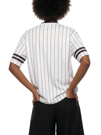 Unisex Striped Loose V-Neck T-Shirt