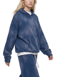 Unisex Sunfade Frayed Fleece Hoodie